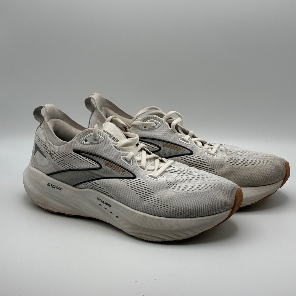 Brooks Glycerin 22 Running Shoes Womens 11 White Gray Neutral 1204341B135